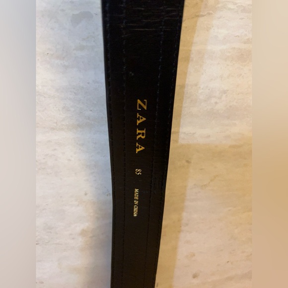 ZARA 100% Leather Belt with Square Buckle - Picture 11 of 15